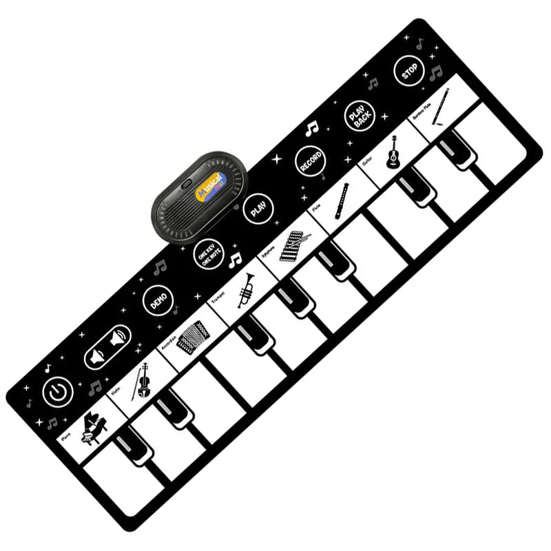 Coolplay 110x36cm Musical Piano Mat for Kids Toddlers Floor Keyboard Dance Mat with 8 Animal Sounds Baby Mat Educational Toys