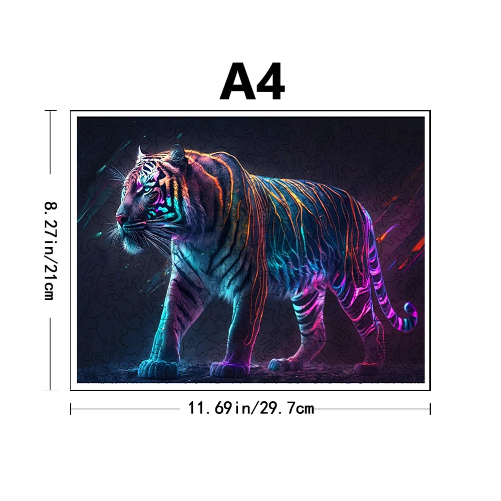 Creative psychedelic tiger wood puzzle adult children educational toys family games Christmas gifts