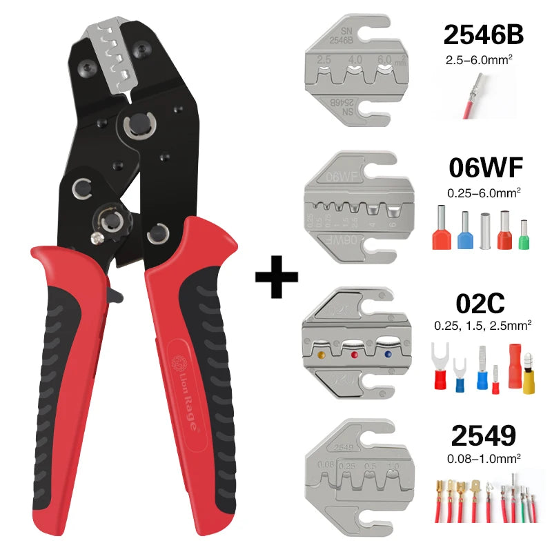 Crimping Tool Set Pressed Pliers Electrician Tools Electrical Terminals Clamp Electronics Pressing Connector Hand Jaws 48BS 2549