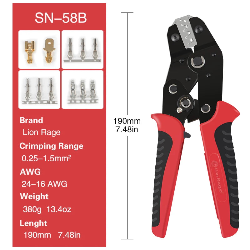 Crimping Tool Set Pressed Pliers Electrician Tools Electrical Terminals Clamp Electronics Pressing Connector Hand Jaws 48BS 2549