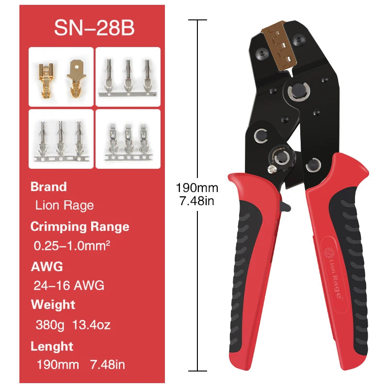 Crimping Tool Set Pressed Pliers Electrician Tools Electrical Terminals Clamp Electronics Pressing Connector Hand Jaws 48BS 2549