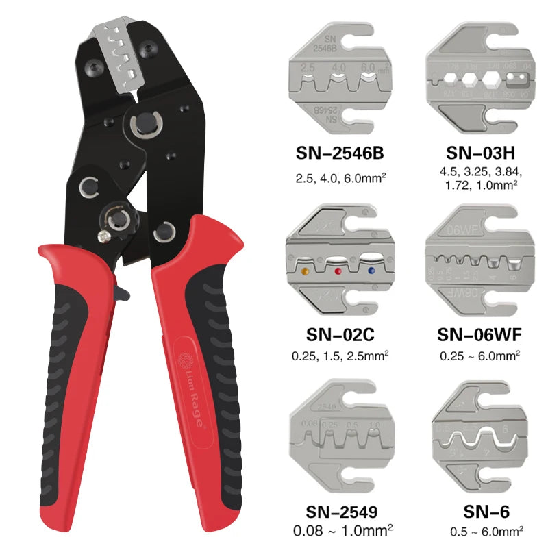 Crimping Tool Set Pressed Pliers Electrician Tools Electrical Terminals Clamp Electronics Pressing Connector Hand Jaws 48BS 2549