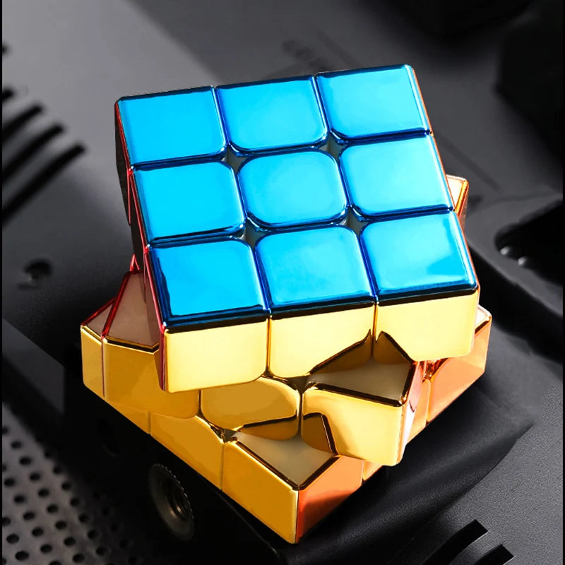 CubeFun SengSo Metal 3x3 Magnetic Golden Cubo Magic Cube Puzzle Speed Cibe M3 3x3x3 Magico Cubo Cibo Toy