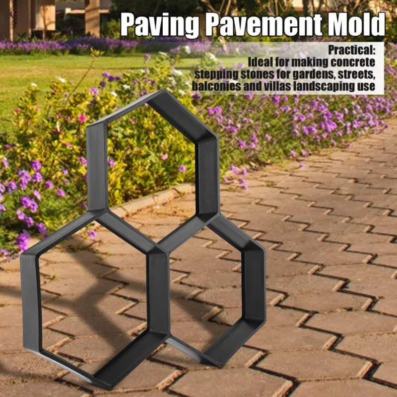 DIY Path Maker Paver Molds Stone Brick Concrete Mold Concrete Cement Walk Garden Path Paving Paver Reusable Patio Molds Paviment