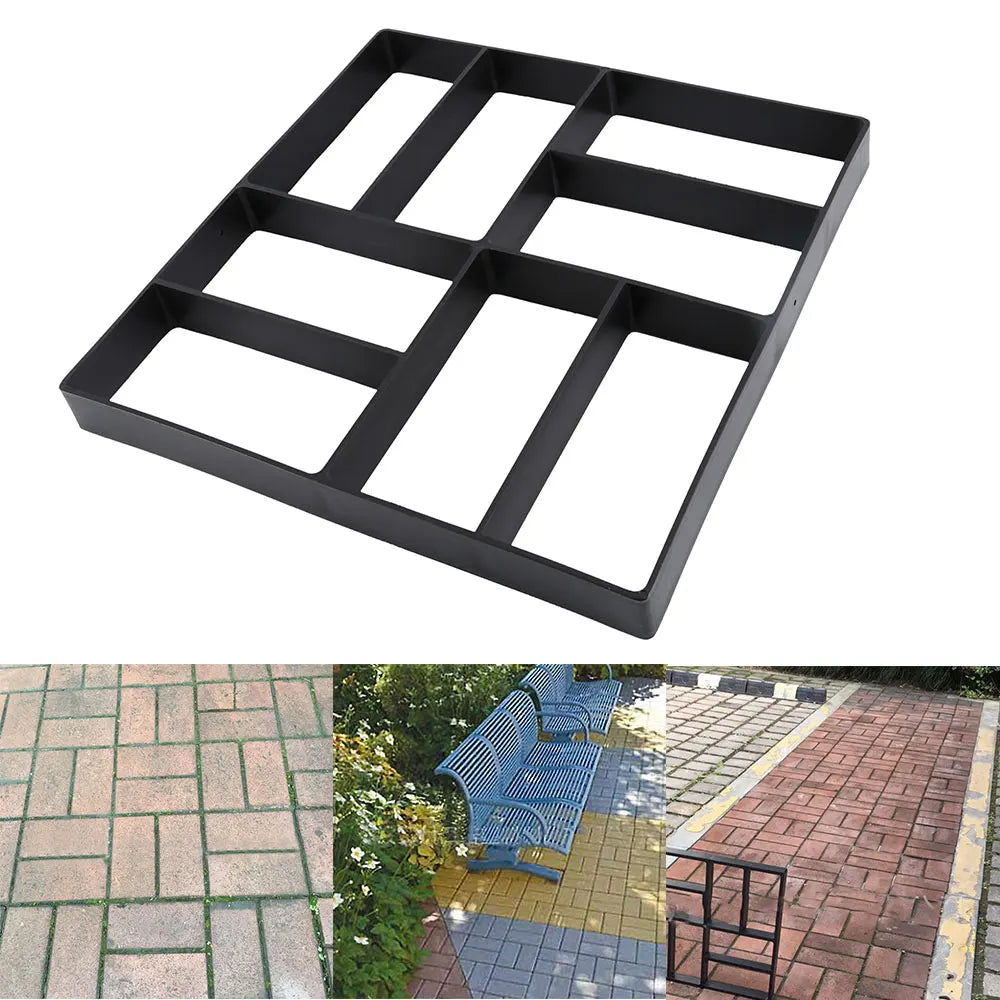 DIY Path Maker Paver Molds Stone Brick Concrete Mold Concrete Cement Walk Garden Path Paving Paver Reusable Patio Molds Paviment