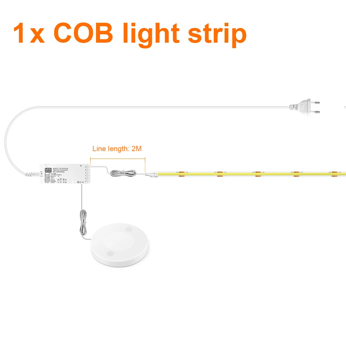 Dimmable LED Cabinet Light COB Strip Kitchen Shelf Pantry Showcase Bedroom Closet Backlight Lamp Hand Touch Motion Sensor Switch