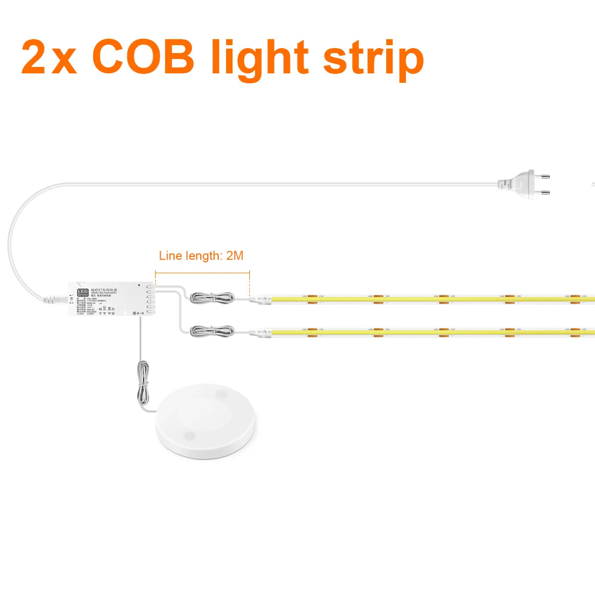 Dimmable LED Cabinet Light COB Strip Kitchen Shelf Pantry Showcase Bedroom Closet Backlight Lamp Hand Touch Motion Sensor Switch