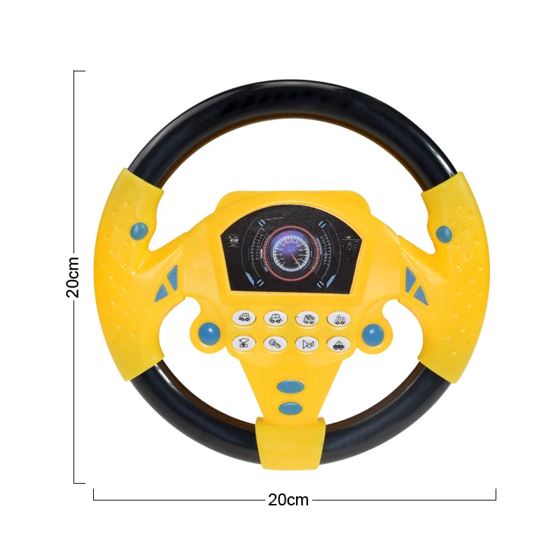 Eletric Simulation Steering Wheel Toy with Light Sound Baby Kids Musical Educational Copilot Stroller Steering Wheel Vocal Toys