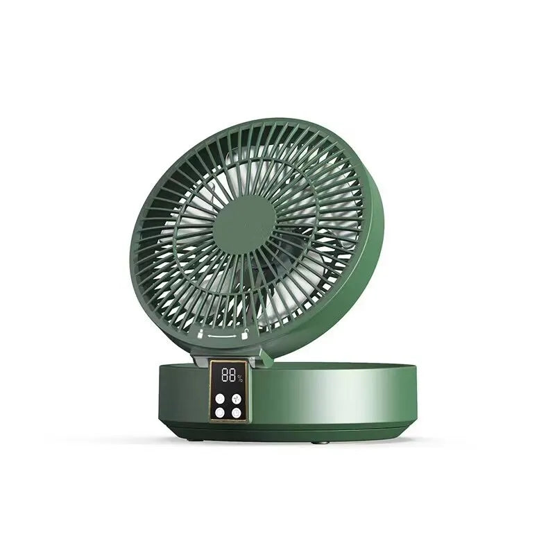 Fan With Remote Control Portable Wall-Hanging Rechargeable Usb Electric Folding Fan Nightlight Air Cooler Household