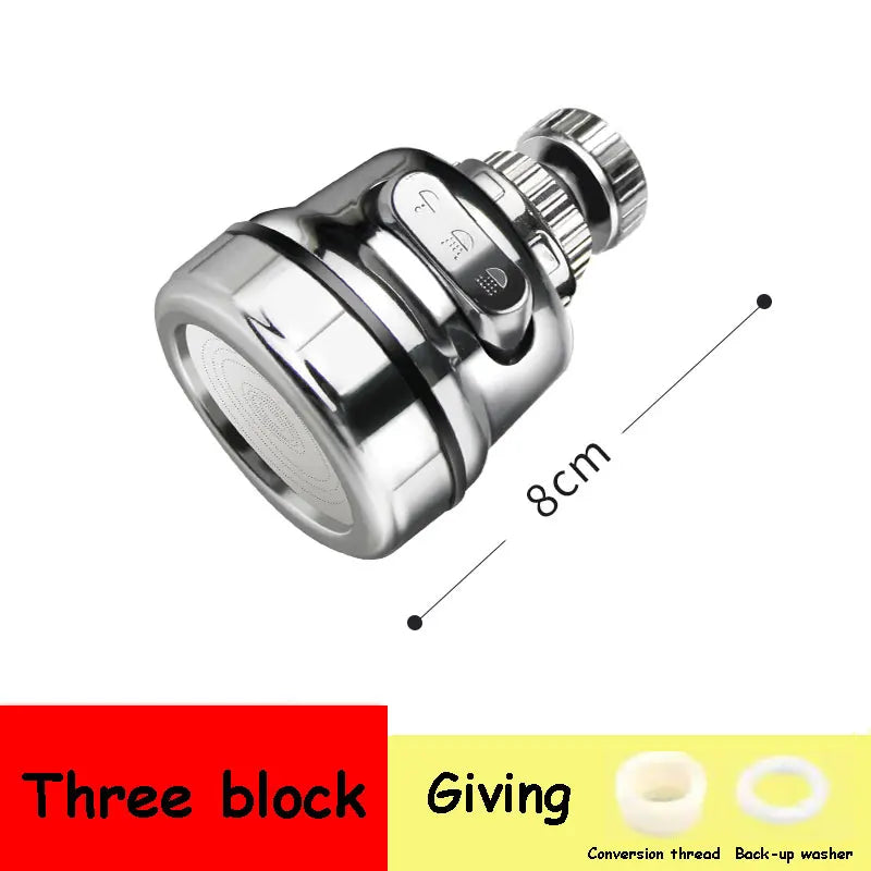 Faucet Adapter Aerator 3 Modes 360 Rotatable Bubbler High Pressure Faucet Filter Extender Water Saving Tap Nozzle Kitchen Gadget