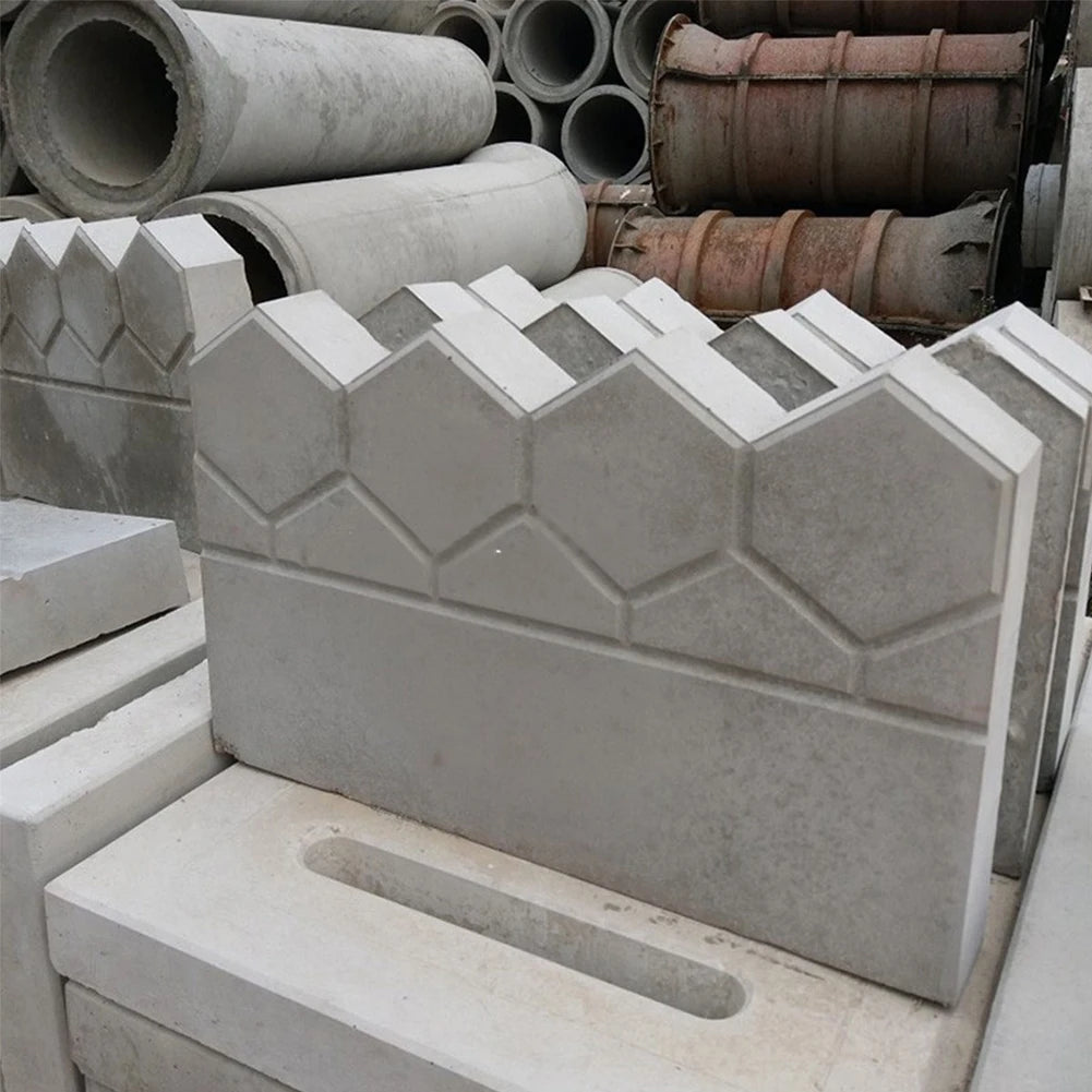 Garden Fence Cement Brick Mold Decor Plastic Concrete DIY Flower Bed Fish Pond