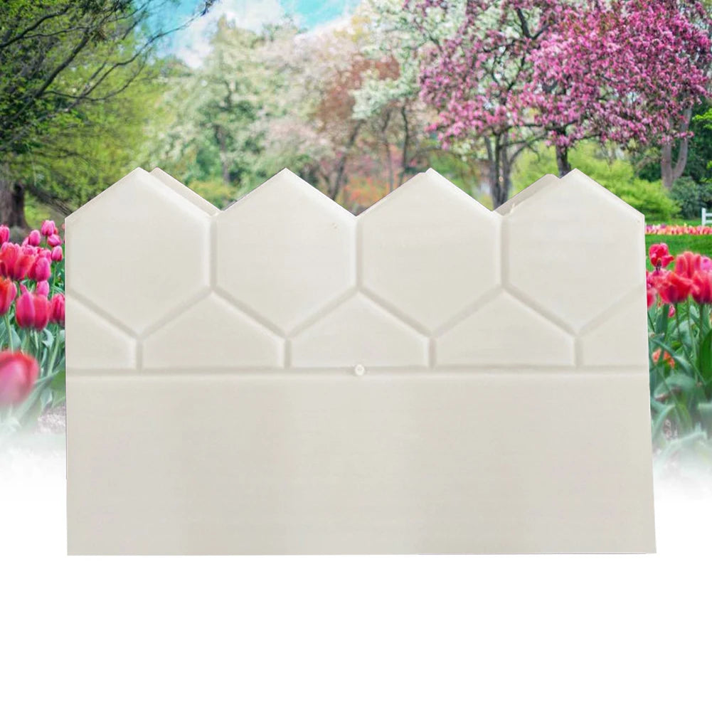 Garden Fence Cement Brick Mold Decor Plastic Concrete DIY Flower Bed Fish Pond
