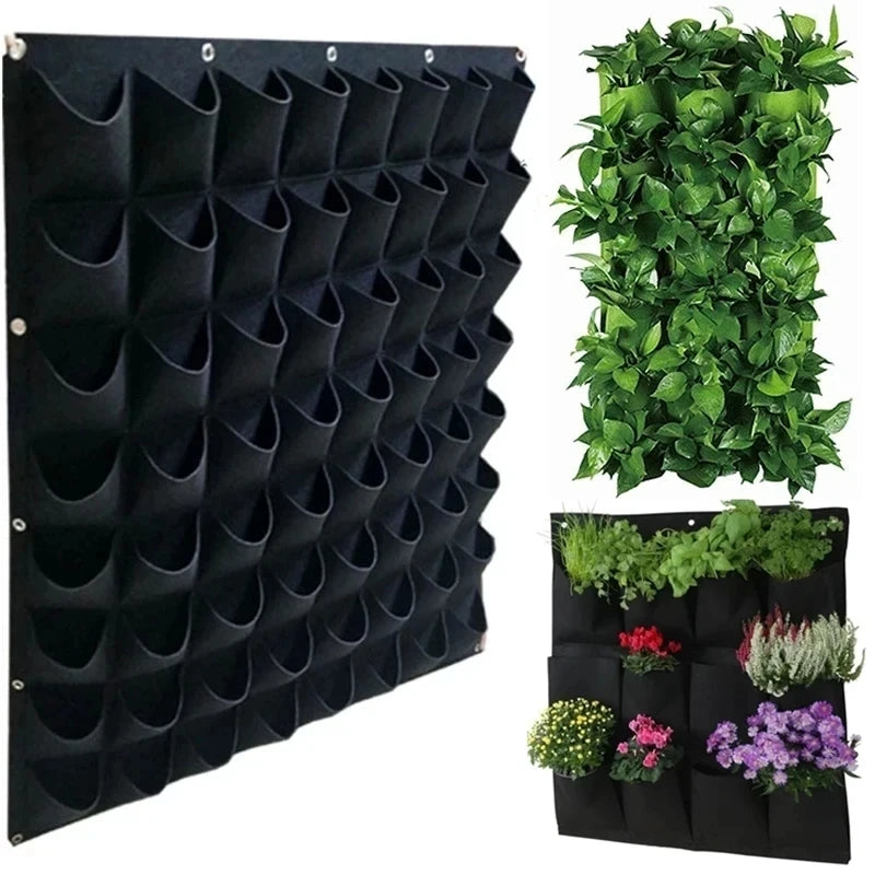 Green Plant Growing Bag Big Size Pockets Planter Vertical Garden Vegetable Living Growing Bags Flowers Supply Garden Planter Bag