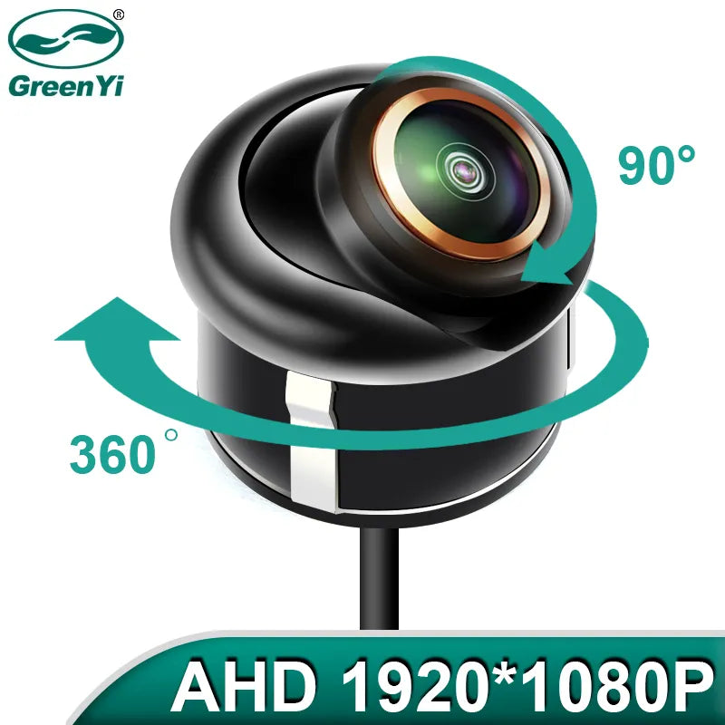 GreenYi 170° AHD 1920x1080P CBVS 720P Black Rear View Backup Parking Camera Metal Body Car Reversing Fisheye Lens Camera