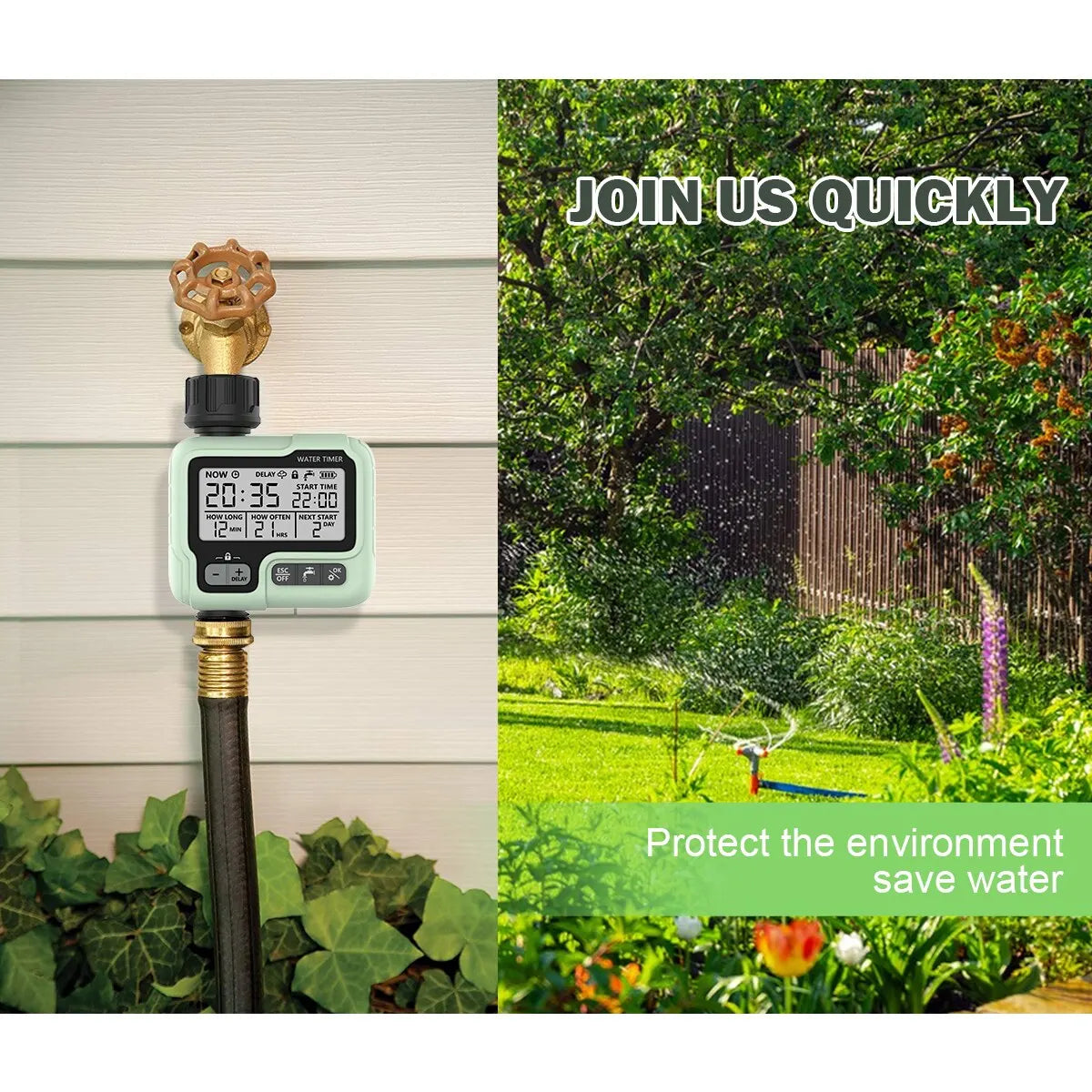 HCT-322 Automatic Water Timer Garden Digital Irrigation Machine Intelligent Sprinkler Used Outdoor to Save Water&Time