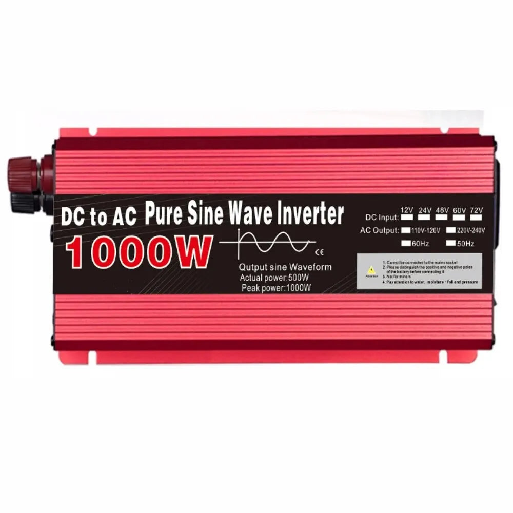 Inverter 12v 220v Pure Sine Wave 1000W 1600W 2200W 3000W DC 12v To AC 220V Portable Power Supply Converter Car Solar Inverter