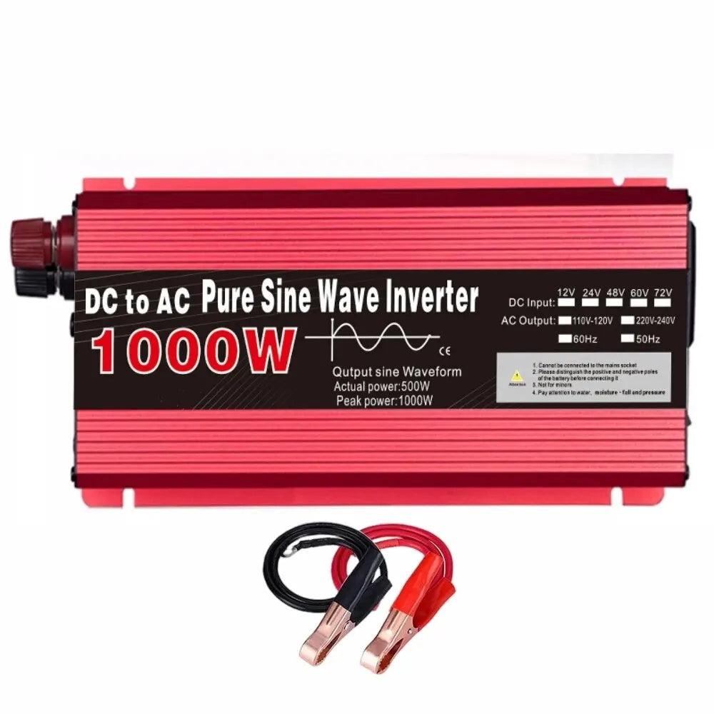 Inverter 12v 220v Pure Sine Wave 1000W 1600W 2200W 3000W DC 12v To AC 220V Portable Power Supply Converter Car Solar Inverter