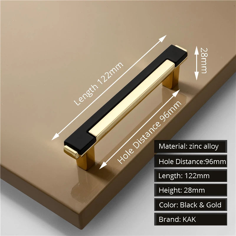 KAK Modern Gold Chrome Kitchen Handle Cabinet Knobs and Handles Fashion Drawer Knobs Pulls Furniture Handle Door Hardware