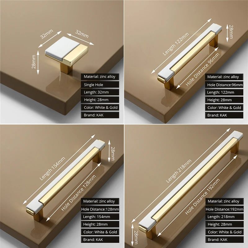 KAK Modern Gold Chrome Kitchen Handle Cabinet Knobs and Handles Fashion Drawer Knobs Pulls Furniture Handle Door Hardware