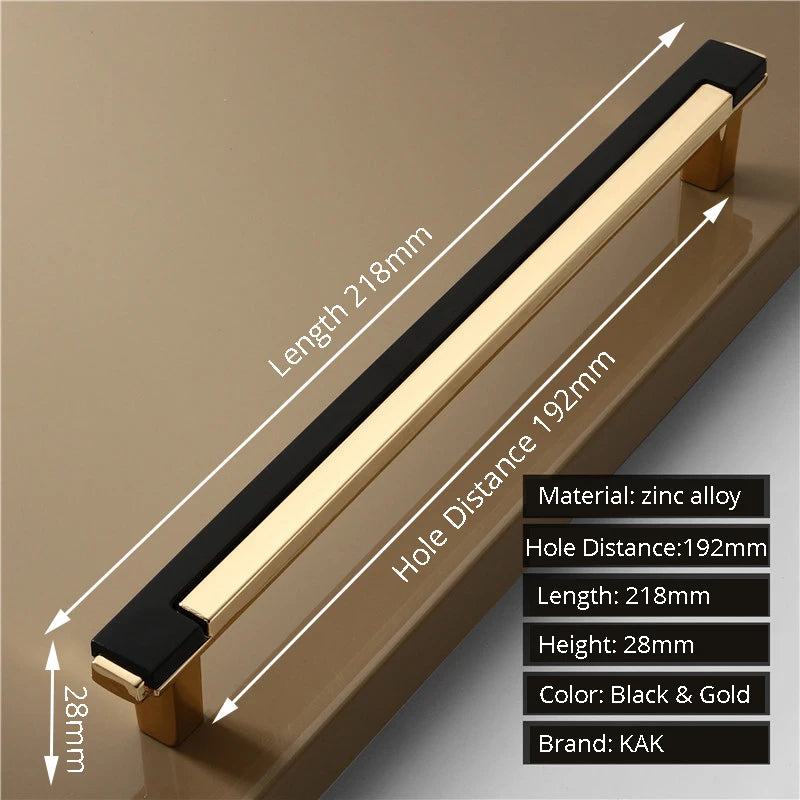 KAK Modern Gold Chrome Kitchen Handle Cabinet Knobs and Handles Fashion Drawer Knobs Pulls Furniture Handle Door Hardware