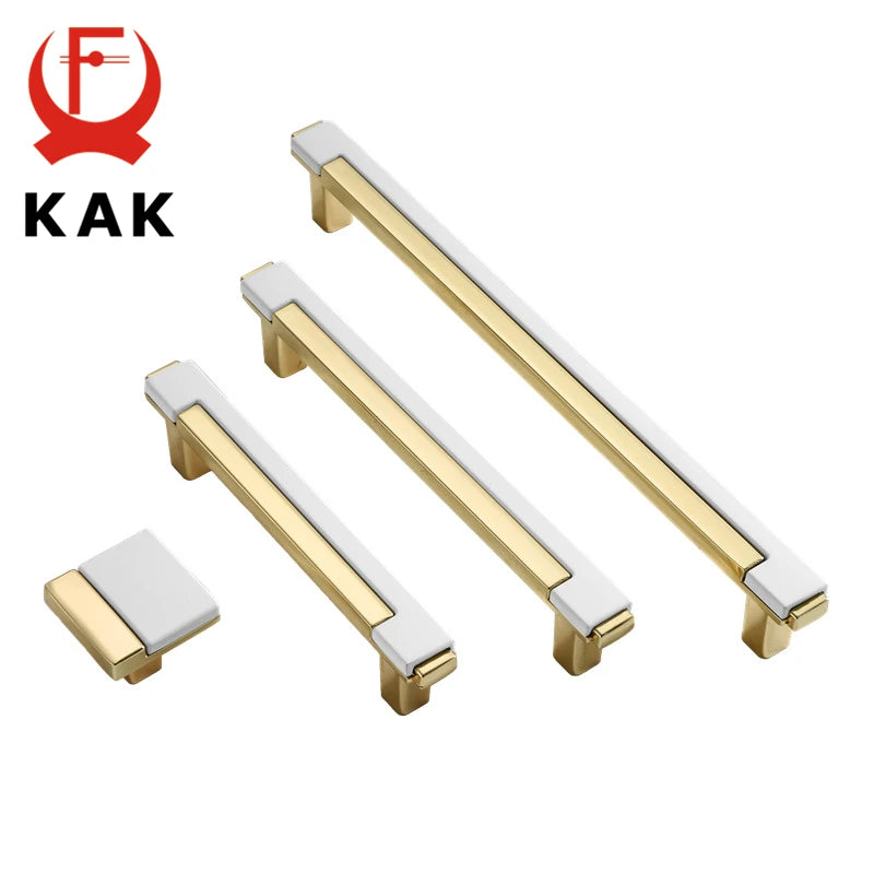 KAK Modern Gold Chrome Kitchen Handle Cabinet Knobs and Handles Fashion Drawer Knobs Pulls Furniture Handle Door Hardware