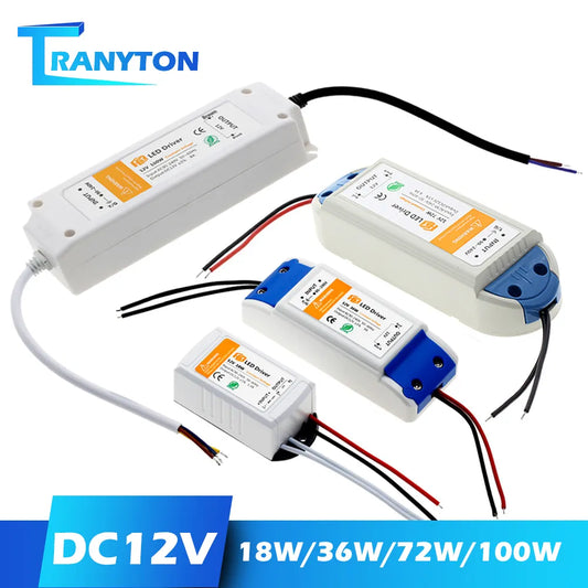 LED Lighting Transformers DC12V 18W 36W 72W 100W LED Driver Power Adapter For LED Strip 12V Power Supply