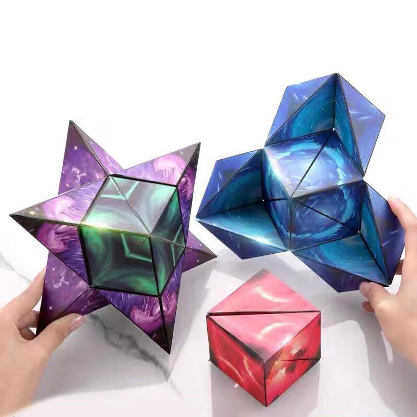 Magic Cubo Geometric Changeable Magnetic Anti Stress 3D Hand Flip Puzzle suqar Creative Kids Educational puzzzle toys Xmas gifts