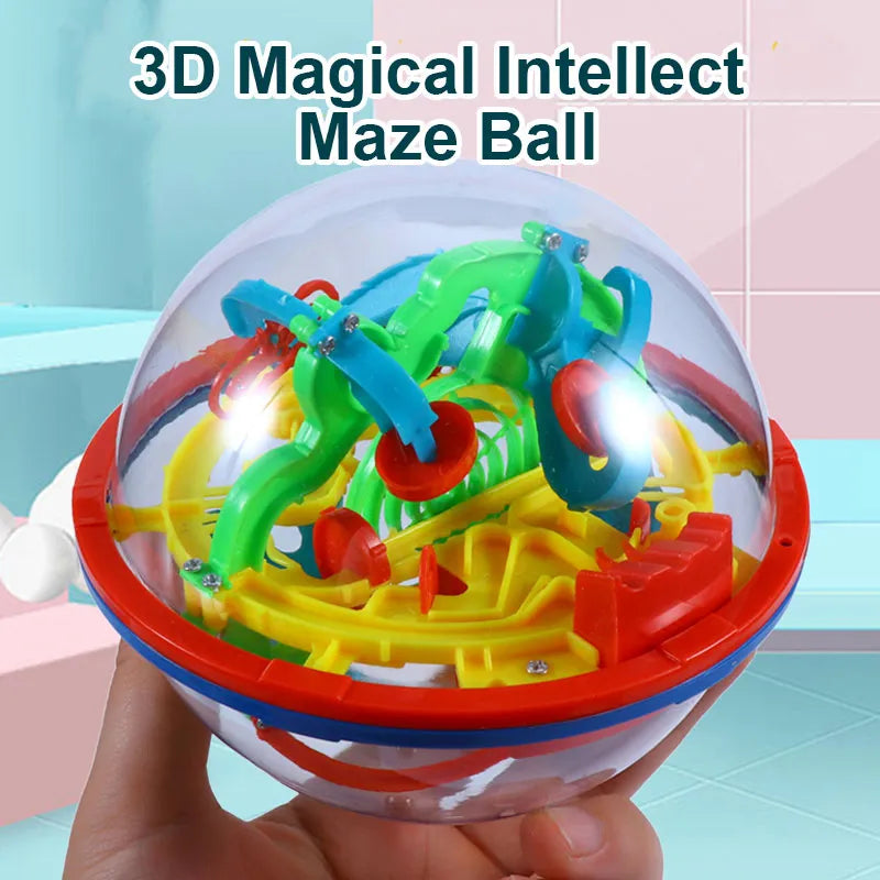 Maze Ball Mini 3D Magic Puzzle Intelligence & Idea Perplexus Maze Game Labyrinth IQ Gifts Display Stand for Kids and Adults