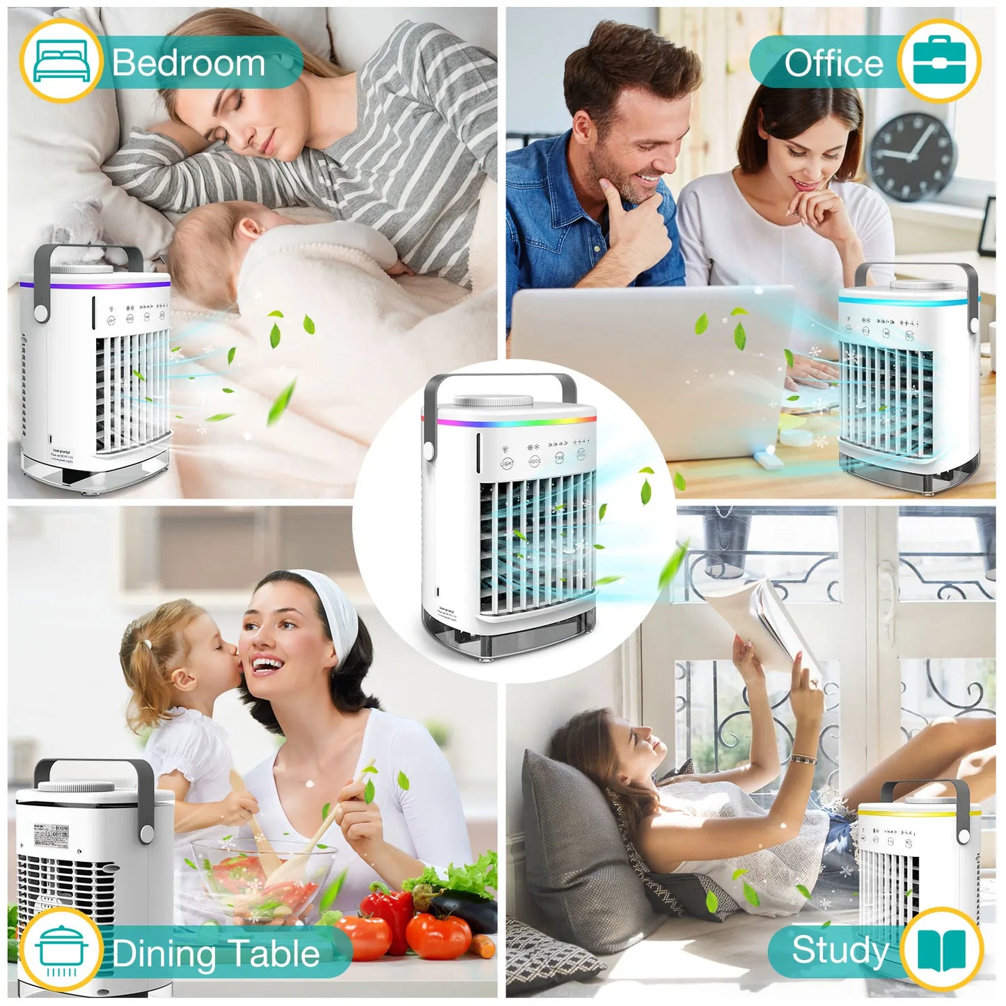 Mini Air Conditioning Cooling Fan Multi-function Usb New Household Portable Air Conditioner Humidifier Strong Wind