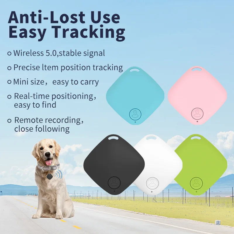 Mini Fashion Smart Dog Pets Bluetooth 4.0 GPS Tracker Anti-lost Alarm Tag Wireless Child Bag Wallet Key Finder Locator