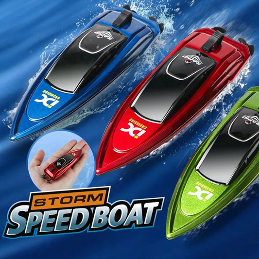 Mini RC Boat 5km/h Radio Remote Controlled High Speed Ship Palm Boat Electric Summer Water Pool Control Boats Toys Models Gifts