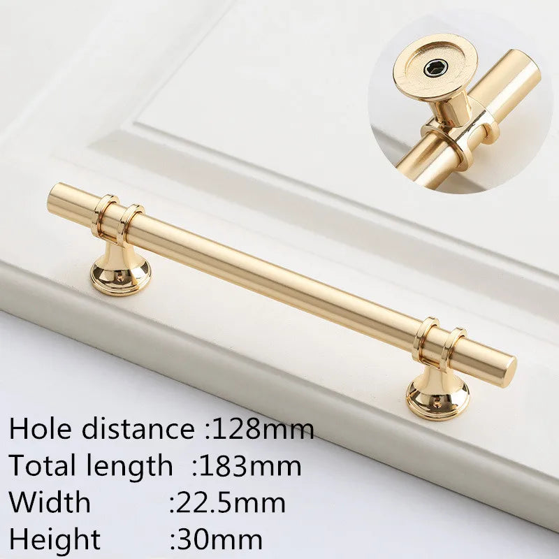 Modern Zinc Alloy Black Gold Door Handles Kitchen Cabinet Handles Solid Drawer Knobs Fashion Furniture Handle Hardware