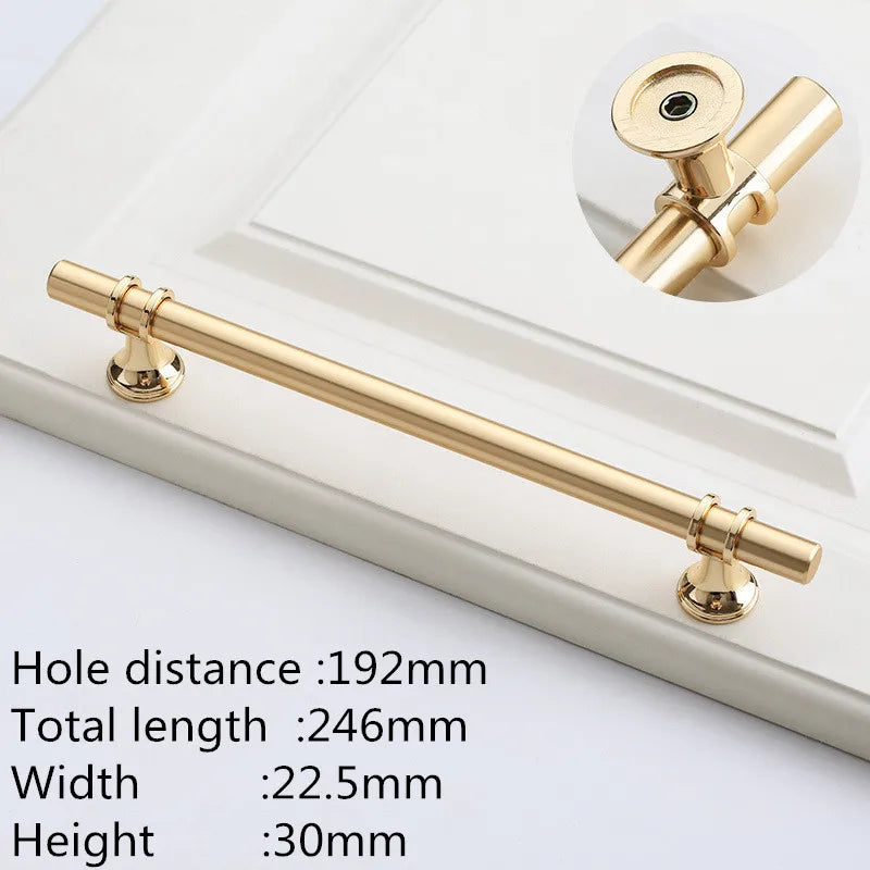 Modern Zinc Alloy Black Gold Door Handles Kitchen Cabinet Handles Solid Drawer Knobs Fashion Furniture Handle Hardware