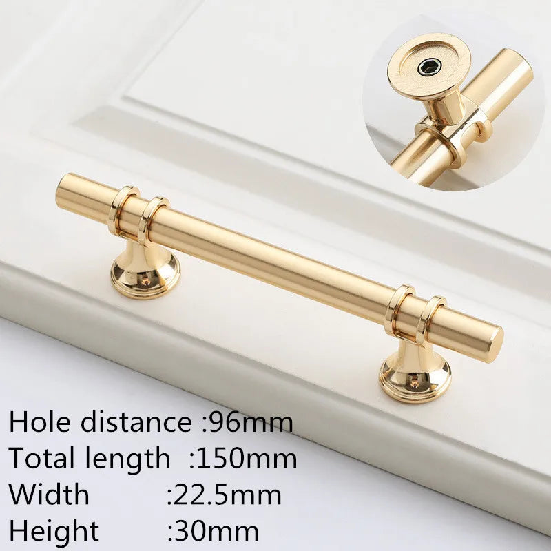 Modern Zinc Alloy Black Gold Door Handles Kitchen Cabinet Handles Solid Drawer Knobs Fashion Furniture Handle Hardware