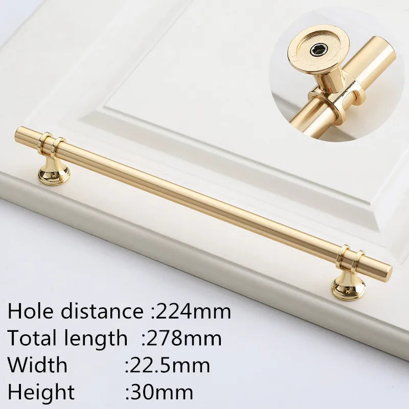 Modern Zinc Alloy Black Gold Door Handles Kitchen Cabinet Handles Solid Drawer Knobs Fashion Furniture Handle Hardware