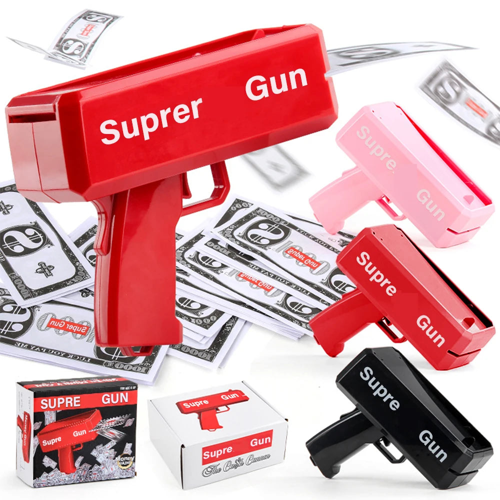 Money Spray Gun Shooting Game Birthday Wedding Party Toys Funny Game Fashion Gift Banknote-Spewing Party Focus