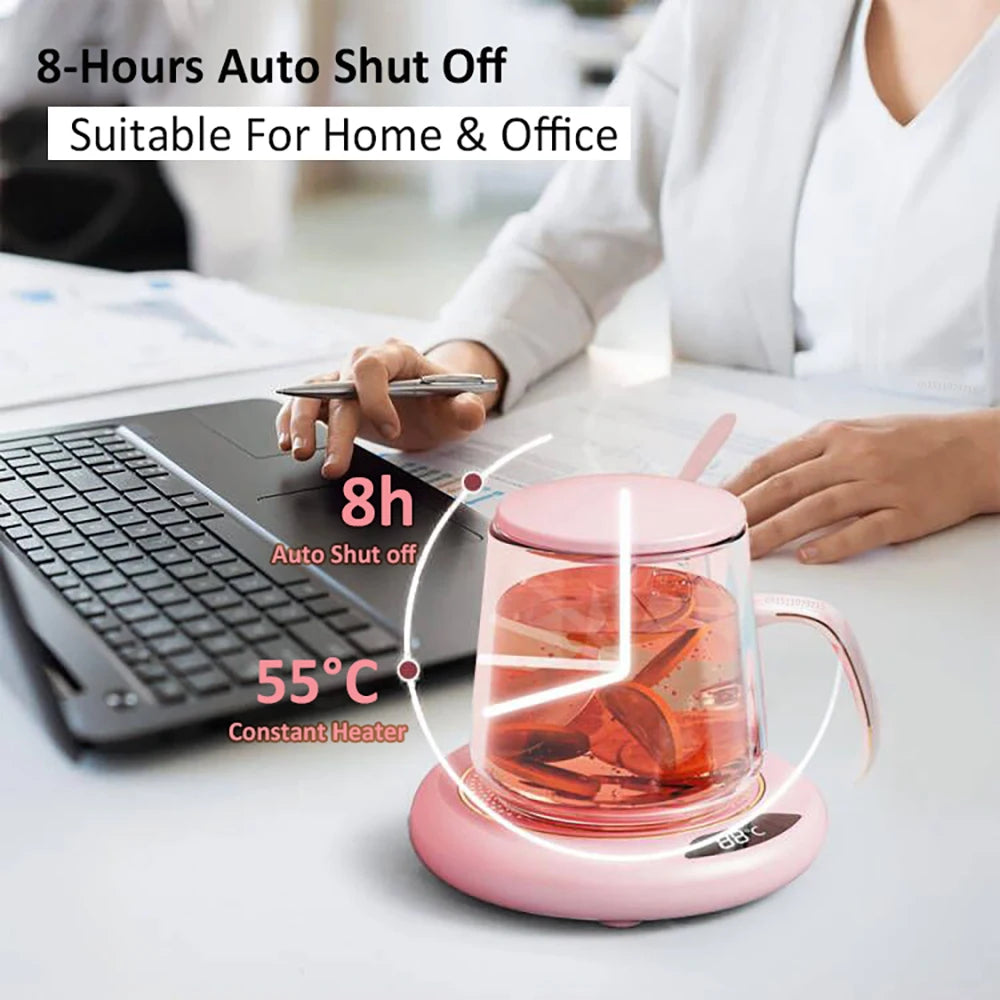 Mug Warmer Electric Cup Heater Milk Tea Water Cup Heating Coaster Constant Temperature for Home Office Heating Coffee Cup Warmer