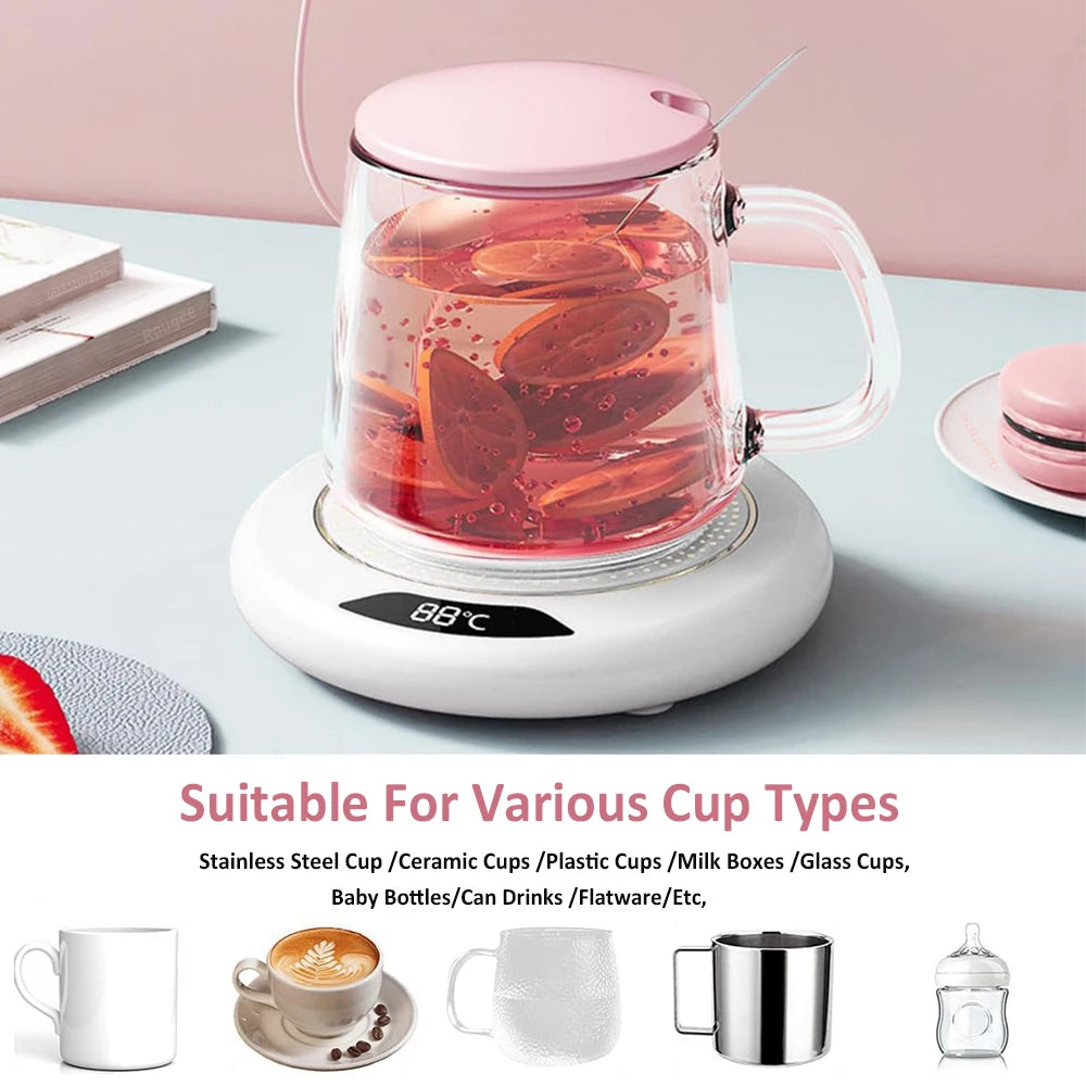 Mug Warmer Electric Cup Heater Milk Tea Water Cup Heating Coaster Constant Temperature for Home Office Heating Coffee Cup Warmer