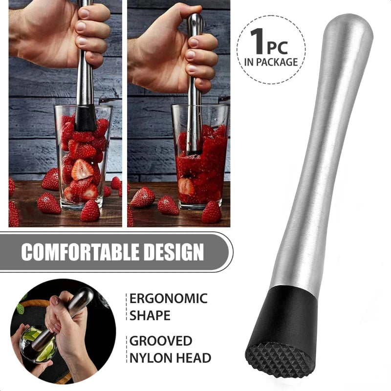 Multifunction Stainless Steel Crushed Ice Hammer Crushed Popsicle Sticks Cocktail Ice Cube Crusher Fruit Muddle Pestles Bar Tool