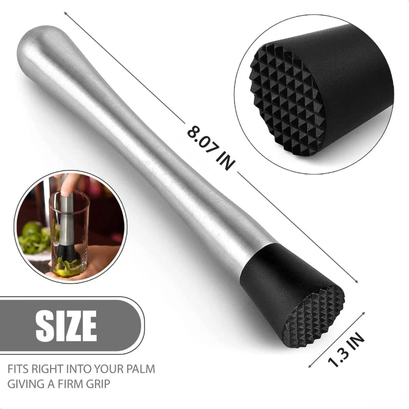 Multifunction Stainless Steel Crushed Ice Hammer Crushed Popsicle Sticks Cocktail Ice Cube Crusher Fruit Muddle Pestles Bar Tool