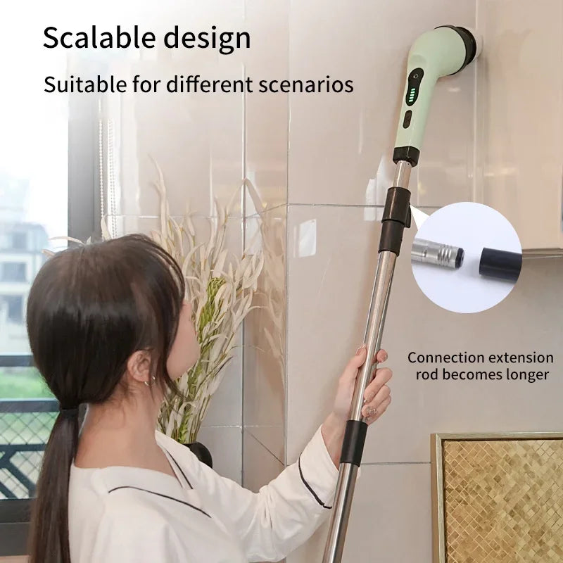 Multifunctional Electric Cleaning Brush 9-in-1 Bathroom Window Kitchen Toilet Automotive Household Rotating Cleaning Machine