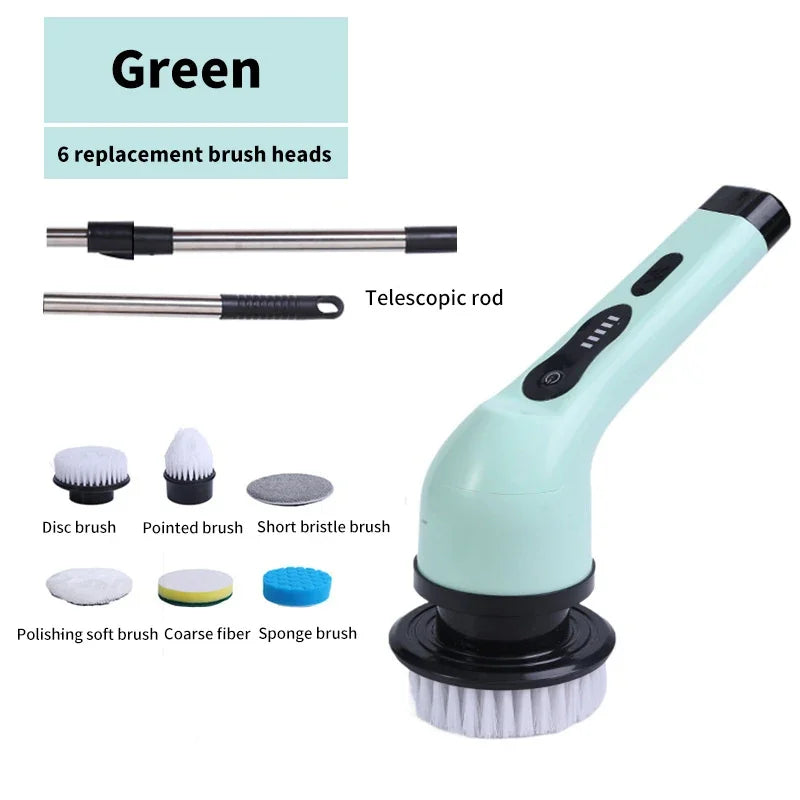 Multifunctional Electric Cleaning Brush 9-in-1 Bathroom Window Kitchen Toilet Automotive Household Rotating Cleaning Machine