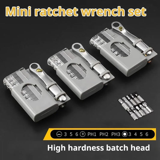 Multifunctional Mini Ratchet Wrench Screwdriver10 Batches Bit Set Special Shaped Lotted Phillips Screwdriver Portable Hand Tools