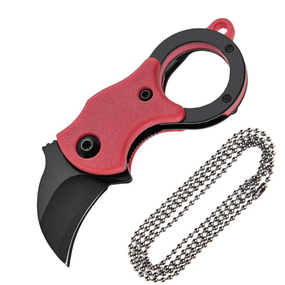 NEW Mini  Keychain Pocket Knife Stainless Steel Camping Small Mini Portable Knife Peeler Fixed Blade Multi EDC Tool with Chain