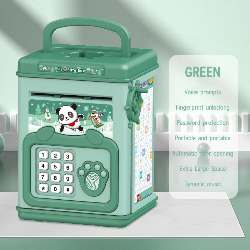 New ATM Machine Safe Box Money Bank ATM Music Coin Box Cartoon Bank With Face Unlock kids toy