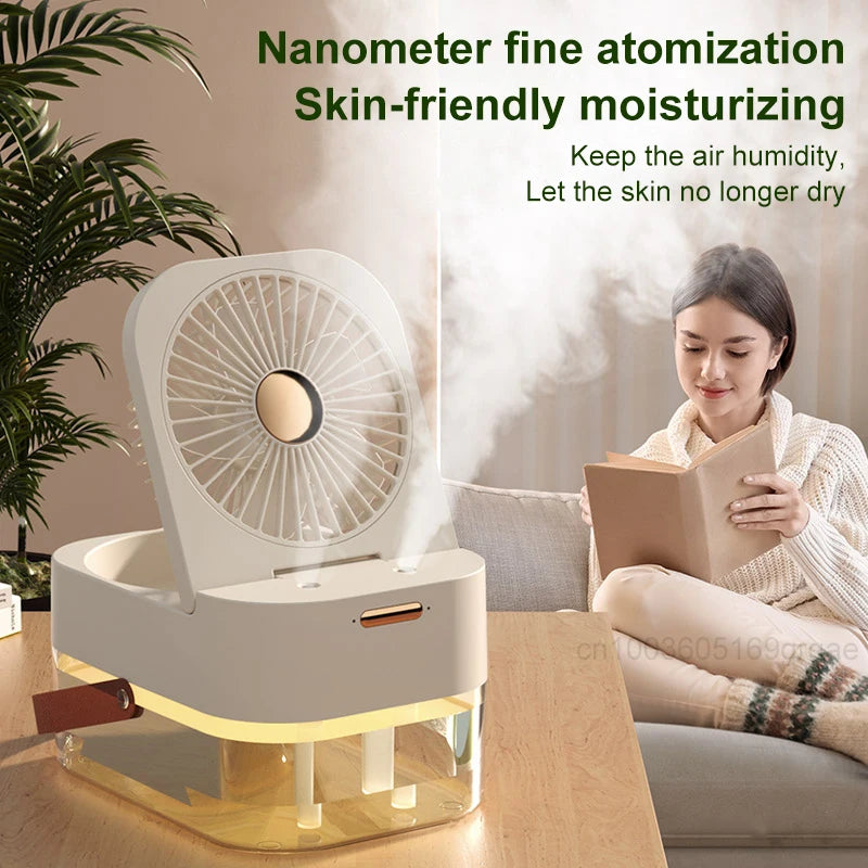 New Humidifier Spray Fan Portable Fan Air Cooler Air Humidifier USB Fan Desktop Fan With Night Light For Summer Home Appliance