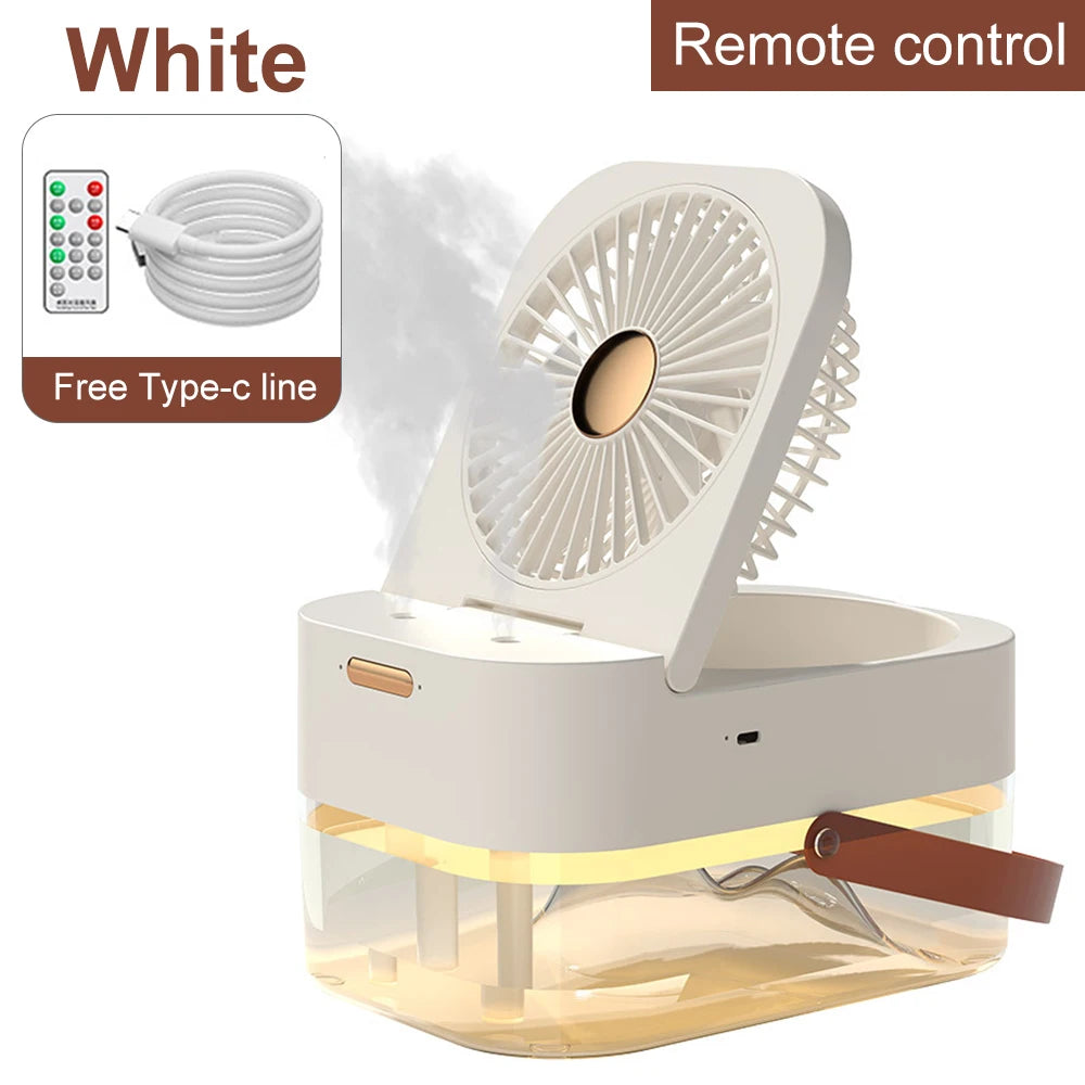 New Humidifier Spray Fan Portable Fan Air Cooler Air Humidifier USB Fan Desktop Fan With Night Light For Summer Home Appliance