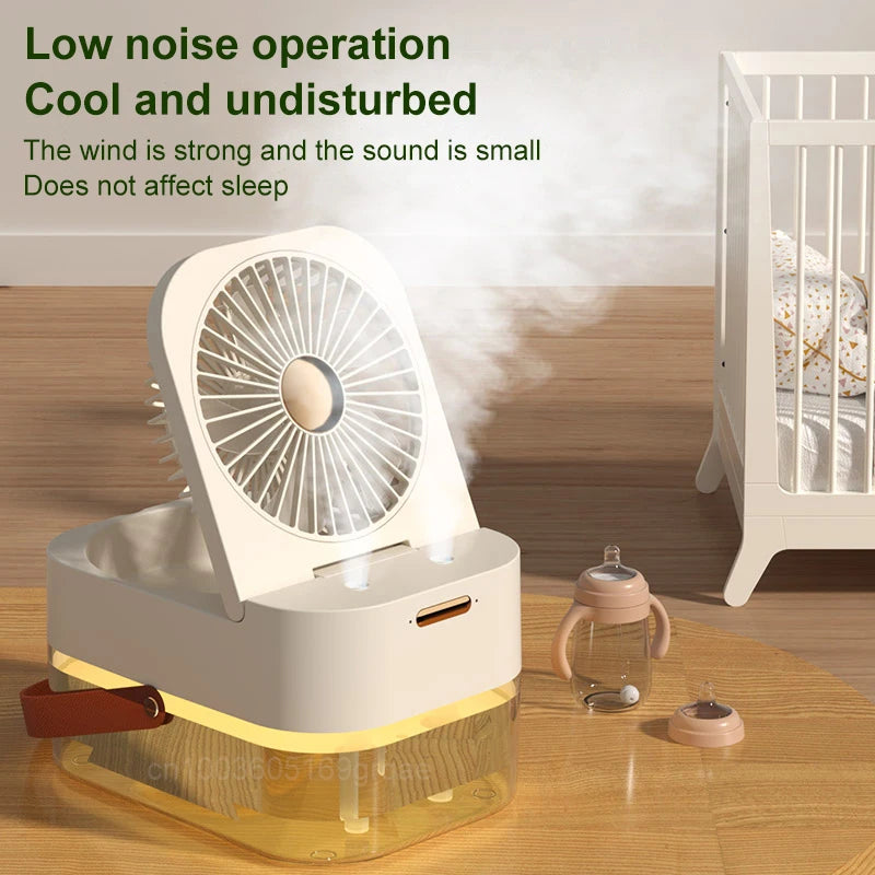 New Humidifier Spray Fan Portable Fan Air Cooler Air Humidifier USB Fan Desktop Fan With Night Light For Summer Home Appliance