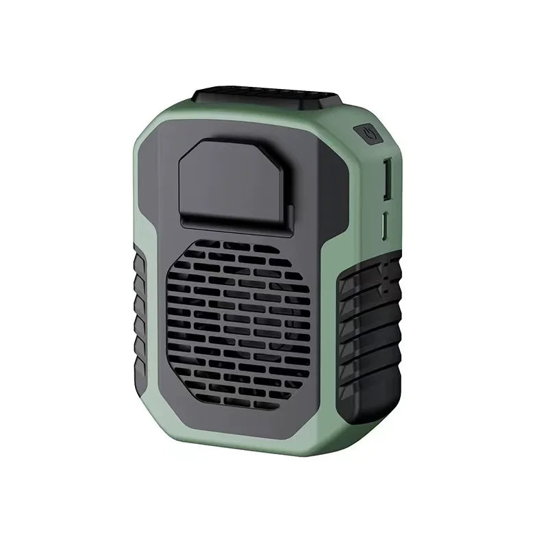 Outdoor Waist Mounted Fan Polymer Battery Anti Drop Shock Absorption USB Portable Power Bank with Bladeless Hanging Neck Fan