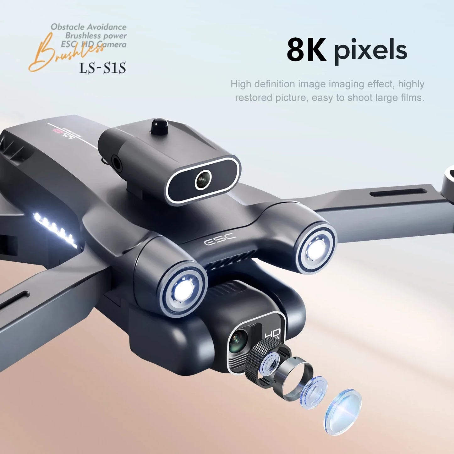 Profesional S1S Mini Drone 8K HD Camera Obstacle Avoidance Aerial Photography Brushless Foldable Quadcopter 3km